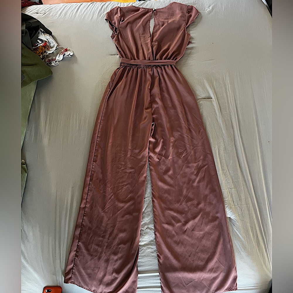 Blush pink pants romper